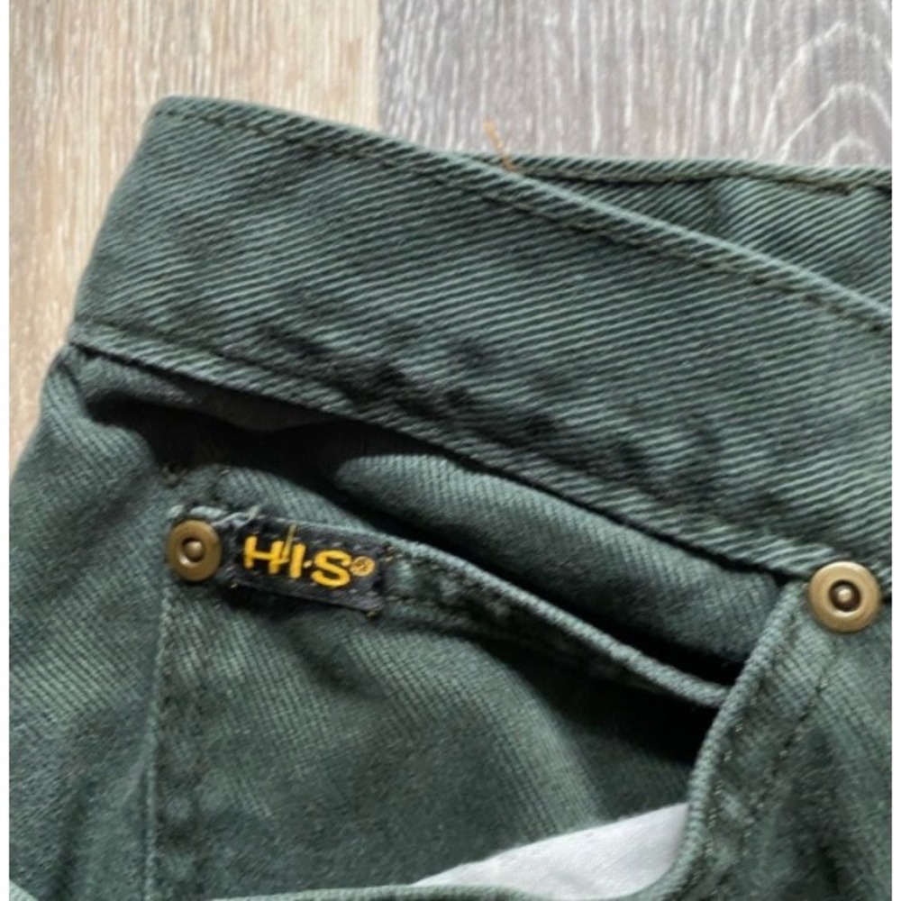 Vintage 90s Straight Leg Green Denim Baggy Mom Jeans Pants 36 30 Heritage Cabin - Picture 4 of 4